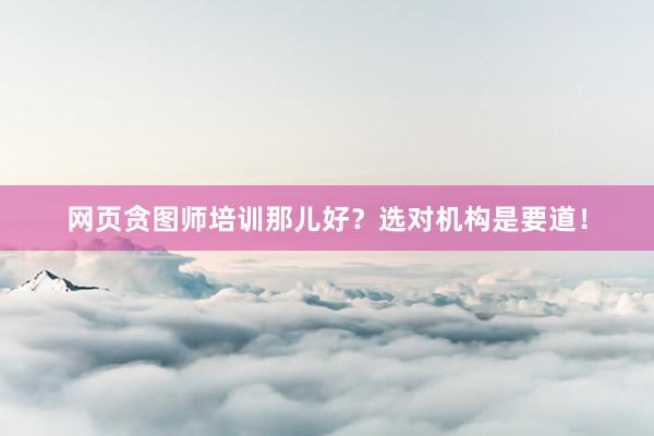 网页贪图师培训那儿好？选对机构是要道！